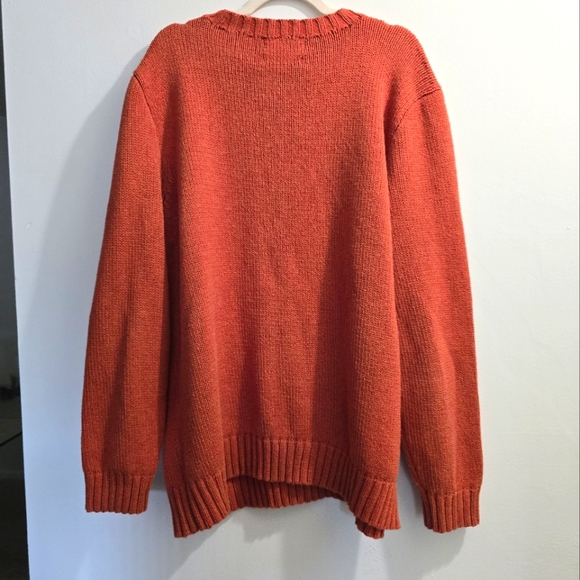 Muted Orange Cotton Crew Neck Sweater size XLT - Picture 3 of 13